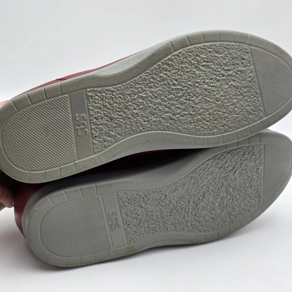 SAS Mesh Walking Shoes Sneakers Womens Size 11 W Red Leather Orthotic SEE PHOTOS